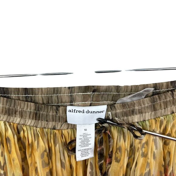 Alfred Dunner Womens Maxi Skirt Chiffon Drawstring Waist Lined Aztec Print Sz 10 - Picture 3 of 5